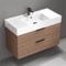 Floating Bathroom Vanity, Modern, Walnut, 40